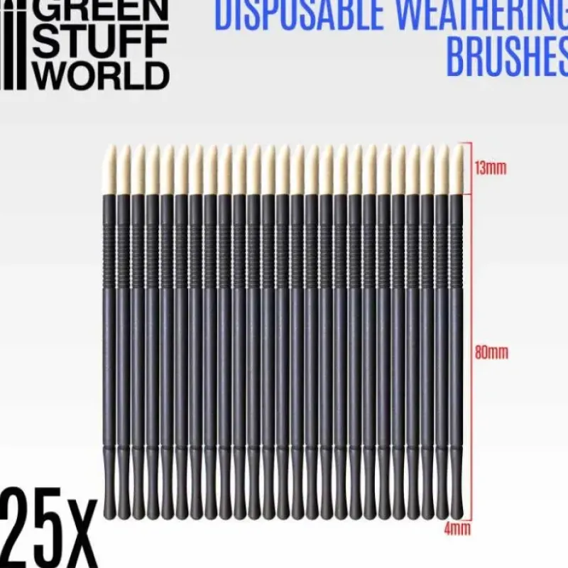 Brush^GSW 25x Disposable Weathering Brushes - Little Painter Art | Exploring the Endless Possibilities of Art