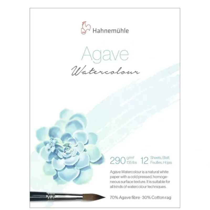Brush^Hahnemhle Agave Cold Pressed Watercolour Pads - 290gsm - 12 Sheets - Little Painter Art | Exploring the Endless Possibilities of Art