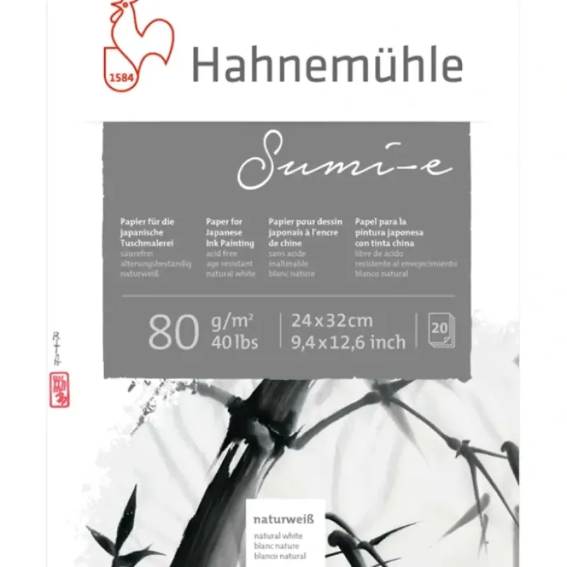 Brush^Hahnemhle Sumi-e Pad - 80gsm - 20 Sheets - 24 x 32cm - Little Painter Art | Exploring the Endless Possibilities of Art