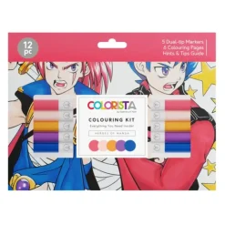 Brush^Heroes of Manga Colouring Kit with Pens and Pages - Colorista - Little Painter Art | Exploring the Endless Possibilities of Art