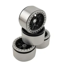 Shop All^Hobby Details 2.2" Aluminum Wheels - KM82 (4) (Black) - Little Painter Art | Exploring the Endless Possibilities of Art
