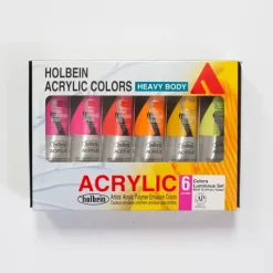 Canvas^Holbein Acrylic Heavy body Luminous 6 Color Set 60ml - Little Painter Art | Exploring the Endless Possibilities of Art