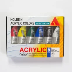 Canvas^Holbein Acrylic Heavy body Basic 6 Color Set 60ml - Little Painter Art | Exploring the Endless Possibilities of Art