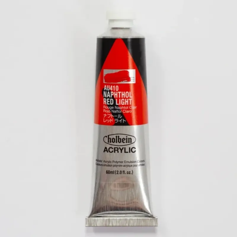 Canvas^Holbein Acrylic Heavy body AU410 Naphthol Red Light B 60ml - Little Painter Art | Exploring the Endless Possibilities of Art