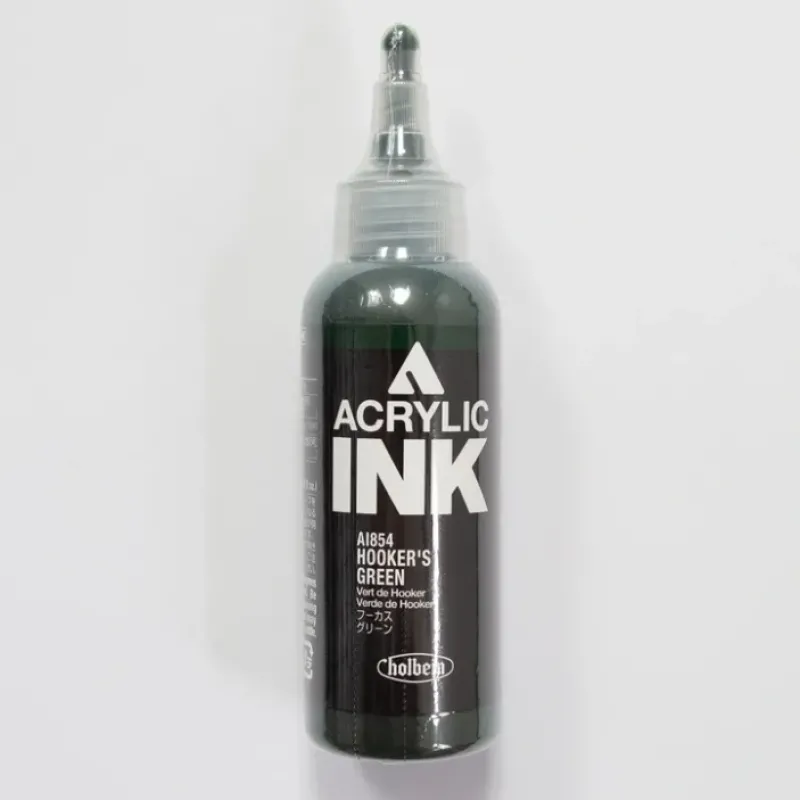 Canvas^Holbein Acrylic Ink AI854 Hooker's Green B 100ml - Little Painter Art | Exploring the Endless Possibilities of Art
