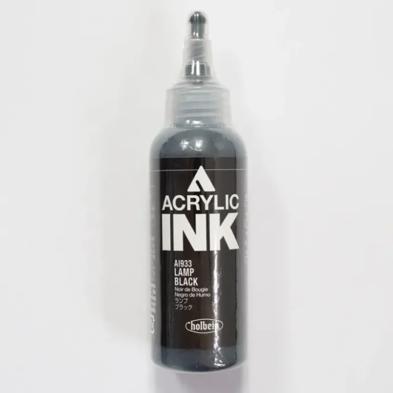 Canvas^Holbein Acrylic Ink AI933 Lamp Black A 100ml - Little Painter Art | Exploring the Endless Possibilities of Art
