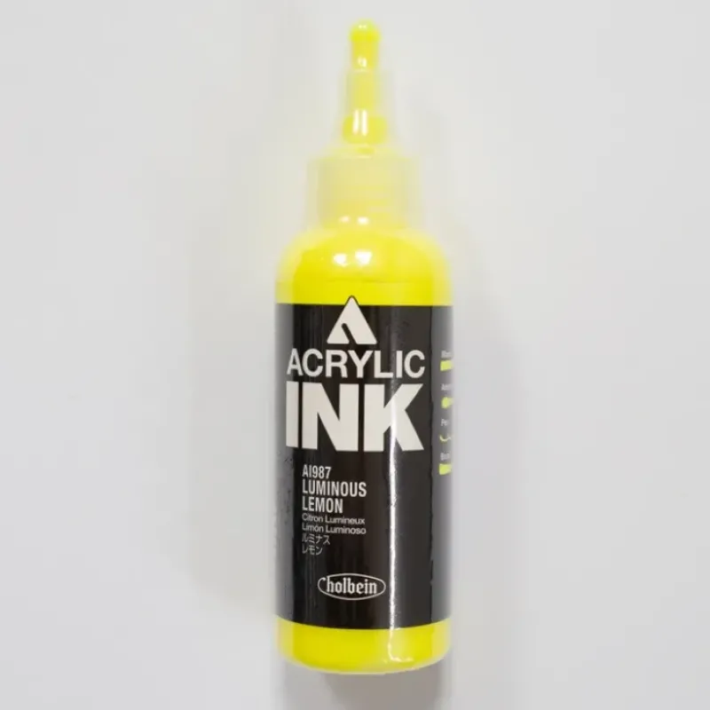 Canvas^Holbein Acrylic Ink AI987 Luminous Lemon C 100ml - Little Painter Art | Exploring the Endless Possibilities of Art