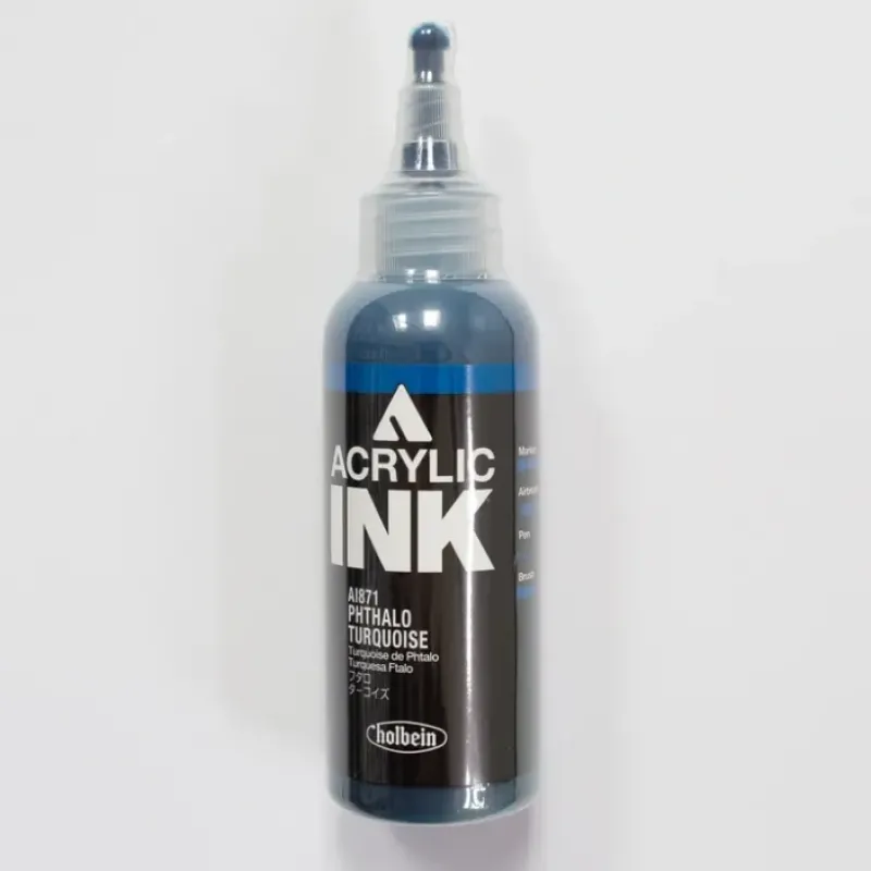 Canvas^Holbein Acrylic Ink AI871 Phthalo Turquioise B 100ml - Little Painter Art | Exploring the Endless Possibilities of Art