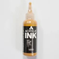 Canvas^Holbein Acrylic Ink AI843 Yellow Ochre A 100ml - Little Painter Art | Exploring the Endless Possibilities of Art