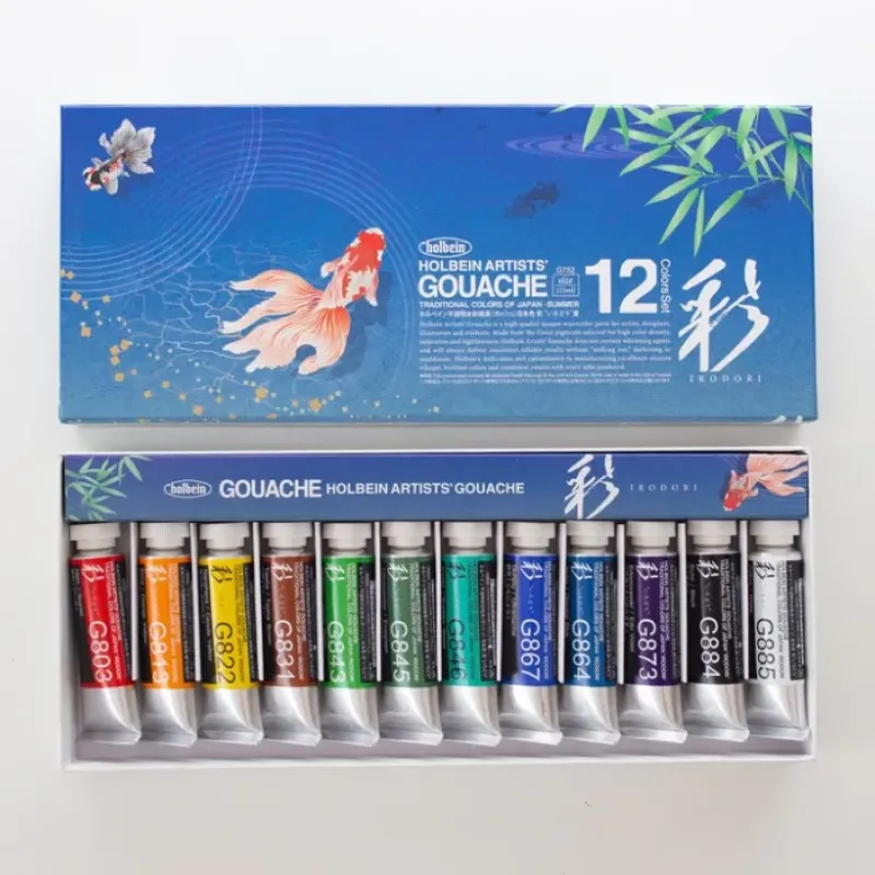 Pigment^Holbein Artists' Gouache Set 12x15ml Summer - Little Painter Art | Exploring the Endless Possibilities of Art