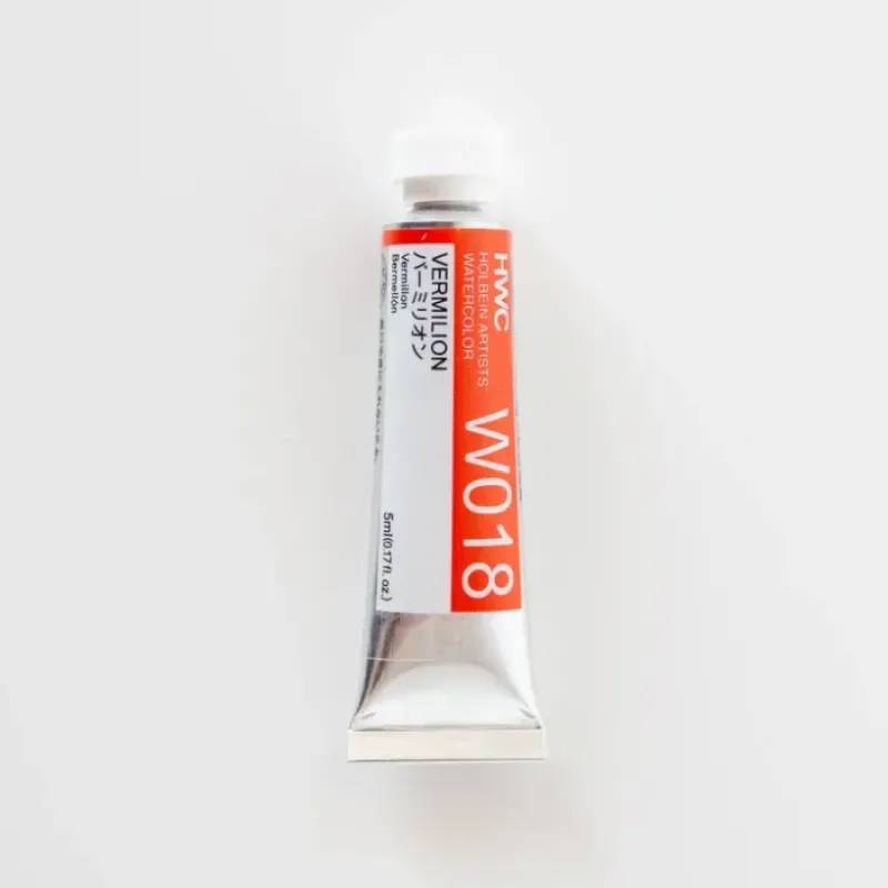 Pigment^Holbein Artists' Watercolor 5ml W018 'Vermillion' F - Little Painter Art | Exploring the Endless Possibilities of Art