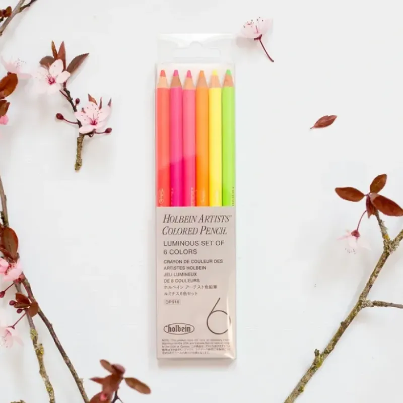 Pigment^Holbein Kleurpotloden set 6 Luminous - Little Painter Art | Exploring the Endless Possibilities of Art