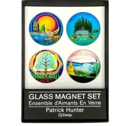 Hot^Indigenous Collection Glass Magnet Set of 4 - Patrick Hunter - Little Painter Art | Exploring the Endless Possibilities of Art