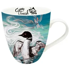 Shop All^Indigenous Collection Mug 18oz Carla Joseph: Loon with Dragonfly - Little Painter Art | Exploring the Endless Possibilities of Art