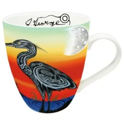 Hot^Indigenous Collection Mug 18oz Jeffrey Red George: Crane Clan - Little Painter Art | Exploring the Endless Possibilities of Art