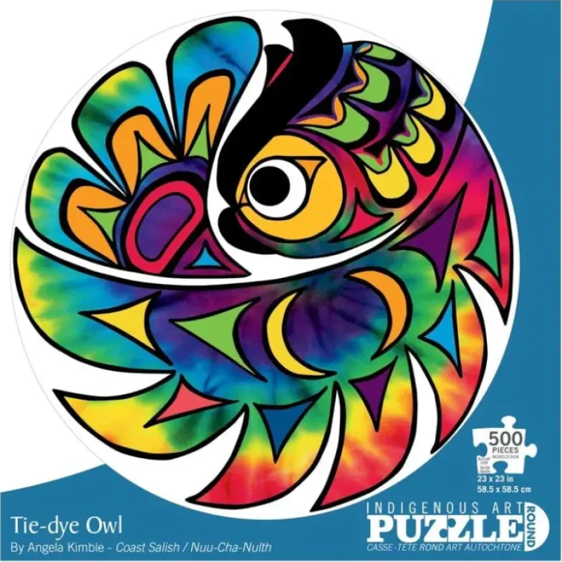 Hot^Indigenous Collection 500pc Round Puzzle - Angela Kimble - Little Painter Art | Exploring the Endless Possibilities of Art