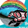 Shop All^Indigenous Collection 500pc Round Puzzle - Richard Shorty: Rainbow Bear - Little Painter Art | Exploring the Endless Possibilities of Art