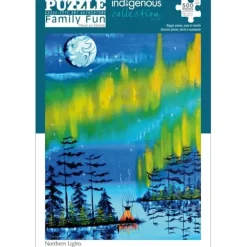 Hot^Indigenous Collection 500pc Family Puzzle - William Monague: Northern Lights - Little Painter Art | Exploring the Endless Possibilities of Art