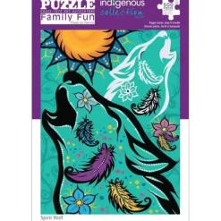 Hot^Indigenous Collection 500pc Family Puzzle - Tracey Metallic: Spirit Wolf - Little Painter Art | Exploring the Endless Possibilities of Art