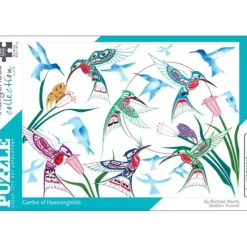 Shop All^Indigenous Collection 1000pc Puzzle - Richard Shorty: Garden of Hummingbirds - Little Painter Art | Exploring the Endless Possibilities of Art
