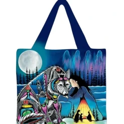Shop All^Indigenous Collection Reusable Shopping Bag - Jessica Somers: January Moon - Little Painter Art | Exploring the Endless Possibilities of Art