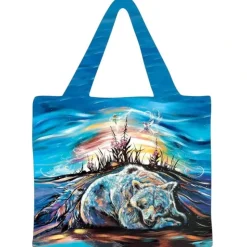 Shop All^Indigenous Collection Reusable Shopping Bag - Carla Joseph: Sleepy Bear - Little Painter Art | Exploring the Endless Possibilities of Art