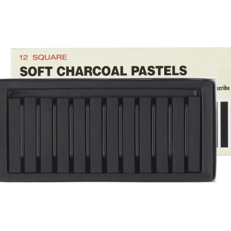Pigment^Inscribe Soft Charcoal Pastels - Set of 12 Square Pastels - Little Painter Art | Exploring the Endless Possibilities of Art