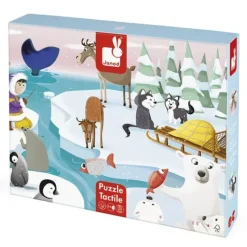 Hot^Janod 20pc Tactile Puzzle - Life On the Ice - Little Painter Art | Exploring the Endless Possibilities of Art