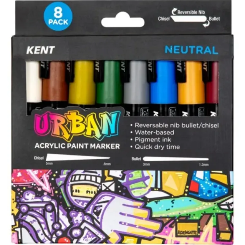 Pigment^Kent Urban Acrylic Paint Marker - Neutral Set of 8 - Little Painter Art | Exploring the Endless Possibilities of Art