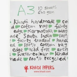 Shop All^Khadi White rag paper 640gr 10 sheets 30x42cm A3 - Little Painter Art | Exploring the Endless Possibilities of Art