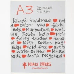 Shop All^Khadi White rag paper 210gr 20 sheets 30x42cm A3 - Little Painter Art | Exploring the Endless Possibilities of Art