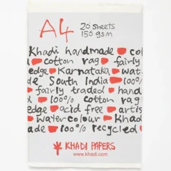 Shop All^Khadi White rag paper 150gr 20 sheets 21x30cm A4 - Little Painter Art | Exploring the Endless Possibilities of Art