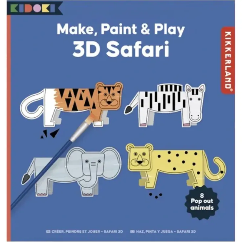 Brush^Kikkerland Kidoki Make, Paint & Play 3D Safari - Little Painter Art | Exploring the Endless Possibilities of Art