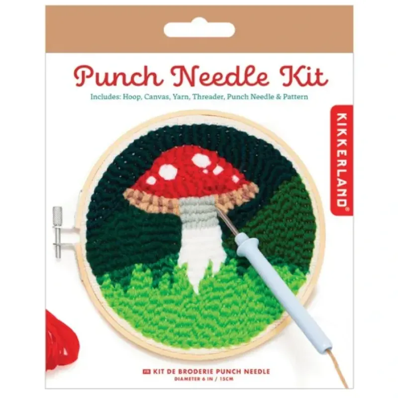 Hot^Kikkerland Mini Punch Needle Kit - Mushroom - Little Painter Art | Exploring the Endless Possibilities of Art