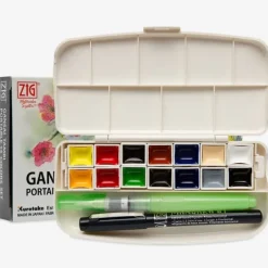 Brush^Kuretake Gansai Tambi Watercolour Portable 14 Colours Set - Little Painter Art | Exploring the Endless Possibilities of Art