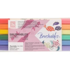 Pigment^Kuretake Zig Brushables Dual-Tip Brush Markers 6pk Vivid - Little Painter Art | Exploring the Endless Possibilities of Art
