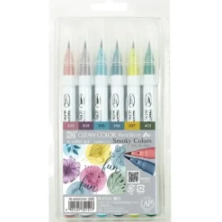 Hot^Kuretake Zig Clean Color Real Brush 6pk - Smokey Colours - Little Painter Art | Exploring the Endless Possibilities of Art