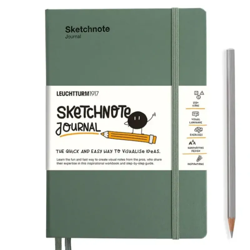 Hot^Leuchtturm1917 A5 Medium Sketchnote Journal - Olive - Little Painter Art | Exploring the Endless Possibilities of Art