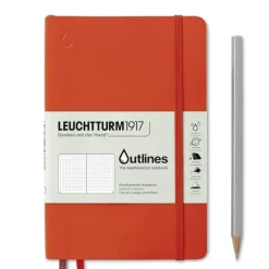 Shop All^Leuchtturm1917 B6 Outlines Dot Grid Notebook - Signal Orange - Little Painter Art | Exploring the Endless Possibilities of Art