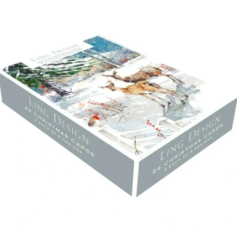 Hot^Ling Design Boxed Holiday Cards 24pk - Snowy Assortment - Little Painter Art | Exploring the Endless Possibilities of Art