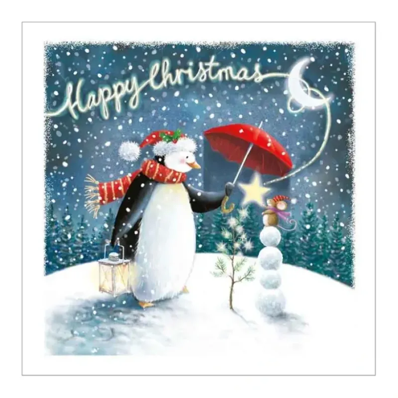 Hot^Ling Design Boxed Holiday Cards 12pk Magical Christmas Penguin - Little Painter Art | Exploring the Endless Possibilities of Art