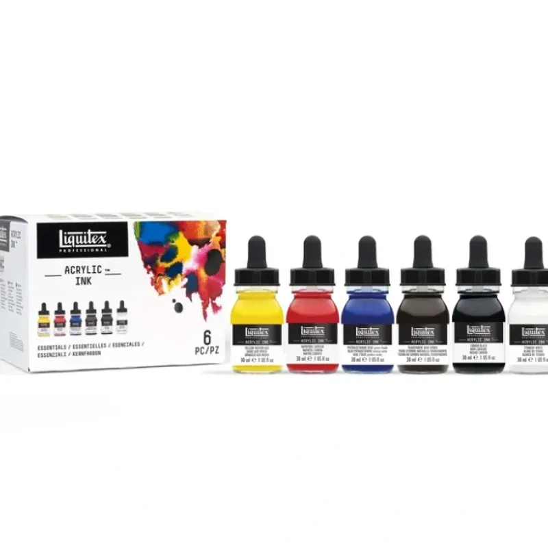Pigment^Liquitex Acrylic Ink Set 6 x 30ml - Essentials - Little Painter Art | Exploring the Endless Possibilities of Art