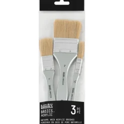 Canvas^Liquitex Basics Natural Hair Acrylic Brushes - Pack of 3 - Little Painter Art | Exploring the Endless Possibilities of Art