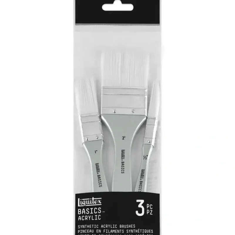 Canvas^Liquitex Basics Synthetic Acrylic Brushes - Pack of 3 - Little Painter Art | Exploring the Endless Possibilities of Art