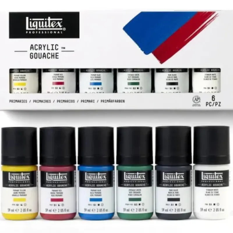 Pigment^Liquitex Professional Acrylic Gouache Primary Set 6 x 59ml - Little Painter Art | Exploring the Endless Possibilities of Art