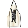 Canvas^Little Blue House Apron - I Cook Bear Naked - Little Painter Art | Exploring the Endless Possibilities of Art