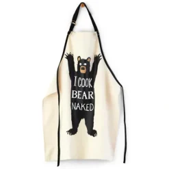 Canvas^Little Blue House Apron - I Cook Bear Naked - Little Painter Art | Exploring the Endless Possibilities of Art