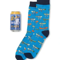 Shop All^Little Blue House Men's Beer Can Socks - Lake It Easy - Little Painter Art | Exploring the Endless Possibilities of Art