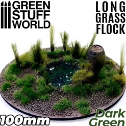 Shop All^Long Grass Flock 100mm - Dark Green - Little Painter Art | Exploring the Endless Possibilities of Art