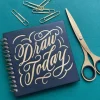 Hot^Love Lettering Mini Gold Coilbound Dot Grid Sketchbook - Little Painter Art | Exploring the Endless Possibilities of Art